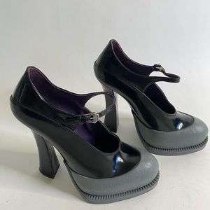 Prada 36.5 Authentic Stone Gray and Onyx B…